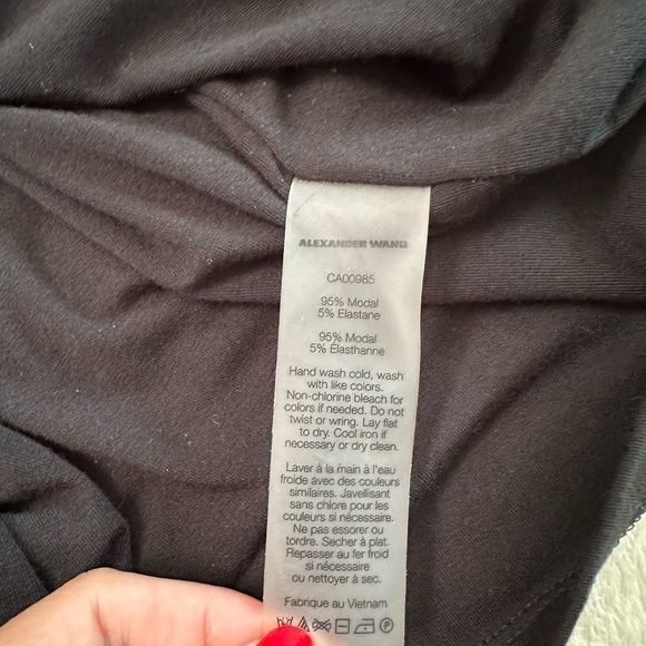 T by Alexander Wang Twist Front Black Dress Size Large - Picture 15 of 16